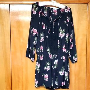 DR2 black and dusty rose romper. Beautiful for date night or girls night Medium